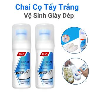 Chai vệ sinh giày kèm đầu cọ silicon 100ml plac, chai xịt giày giúp vệ sinh giày dễ dàng tẩy sạch vết bẩn