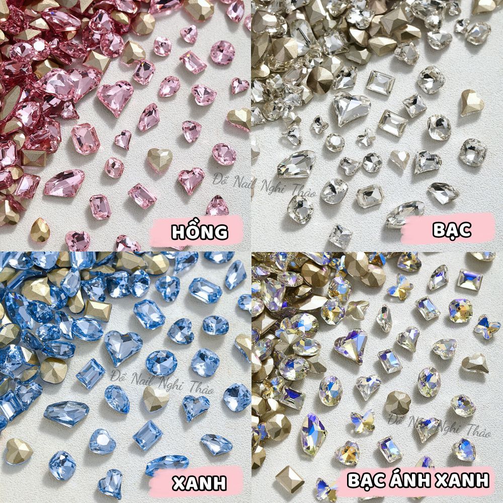 Đá khối nail siêu sáng mix 25 viên size nhỏ JELIVA