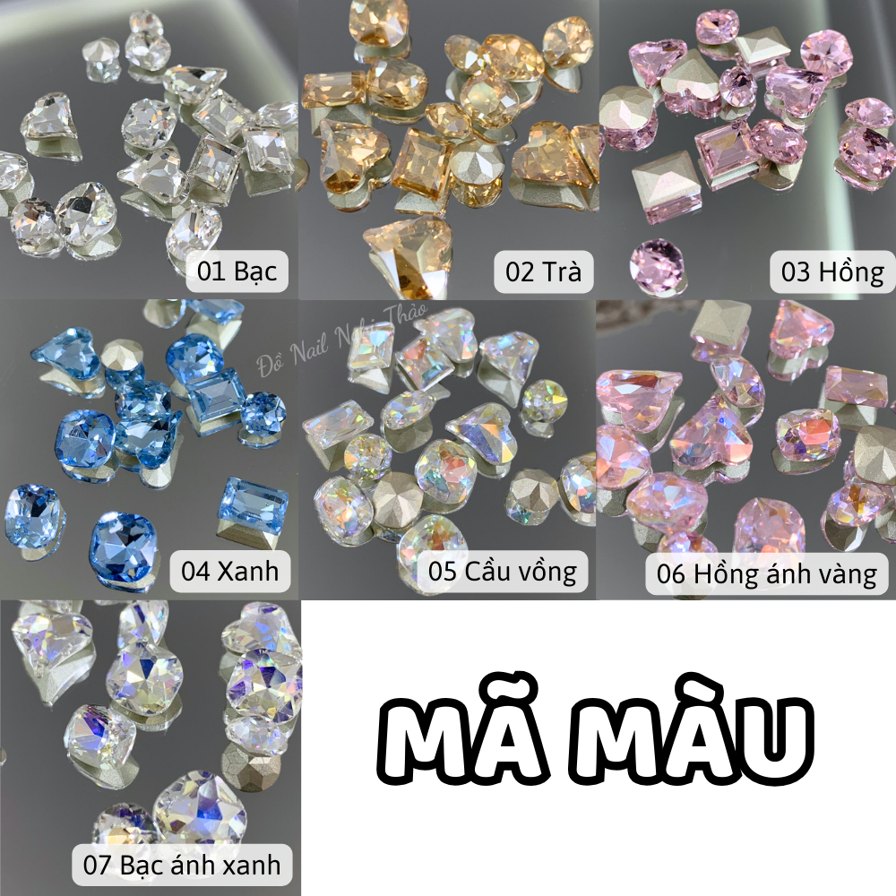 Đá khối nail siêu sáng mix 25 viên size nhỏ JELIVA