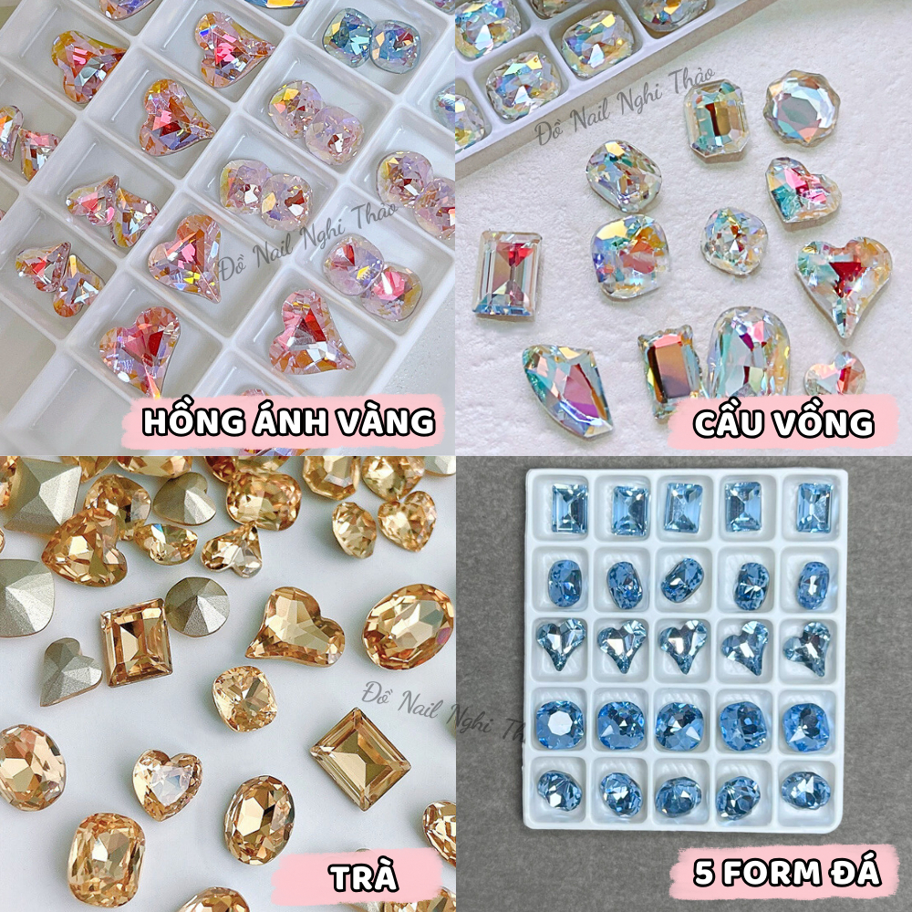 Đá khối nail siêu sáng mix 25 viên size nhỏ JELIVA