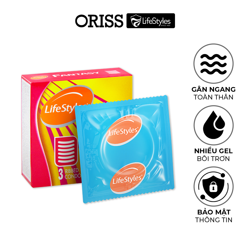 Bao Cao Su LifeStyles Fantasy Gân Ngang Dập Nổi Tăng Khoái Cảm