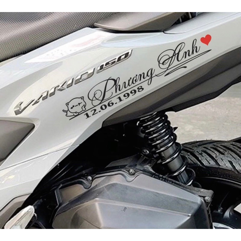 Tem mèo ký tên dán xe