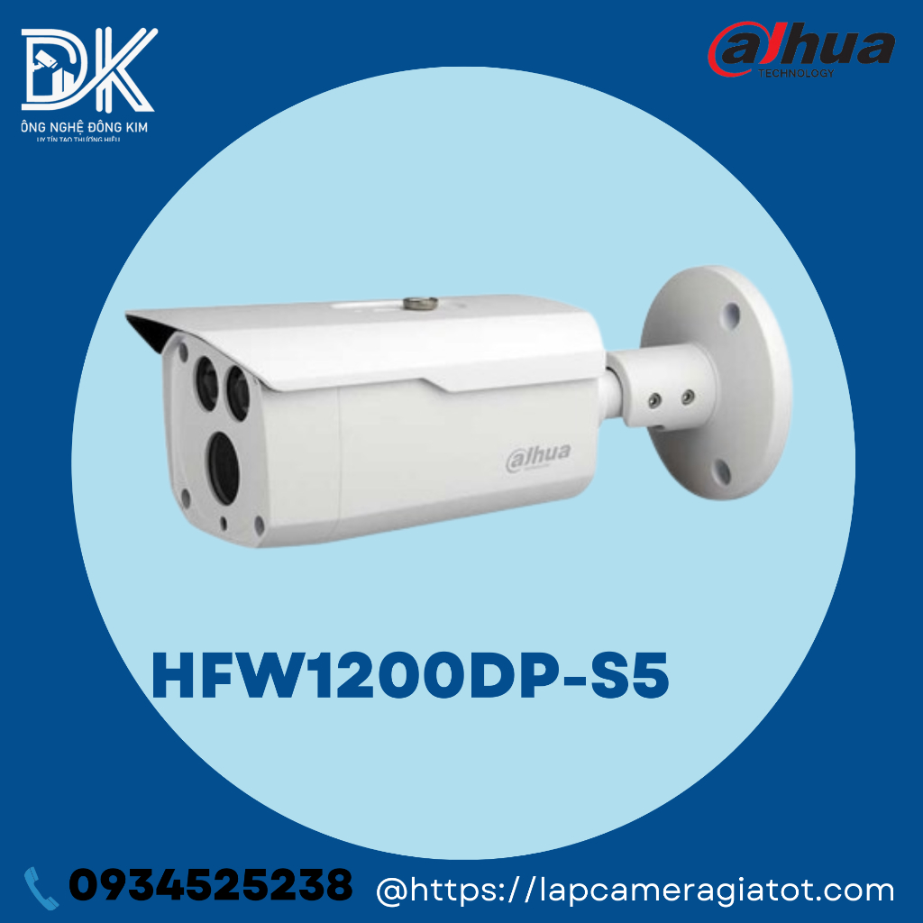 Camera DAHUA DH-HAC-HFW1200DP-S5 4 in 1 hồng ngoại 2.0 Megapixel,hàng chính hãng