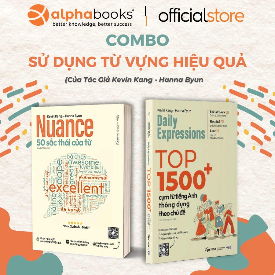 Sách: Lẻ/Combo Diễn Đạt Tiếng Anh Trôi Chảy: Nuance 50 Sắc Thái Của Từ + Top 1500+ Cụm Từ Tiếng Anh + Cách Nói Số Chuẩn