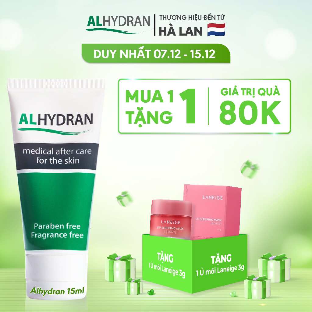 Kem phục hồi da sau Laser Alhydran 15ml - an toàn, hiệu quả