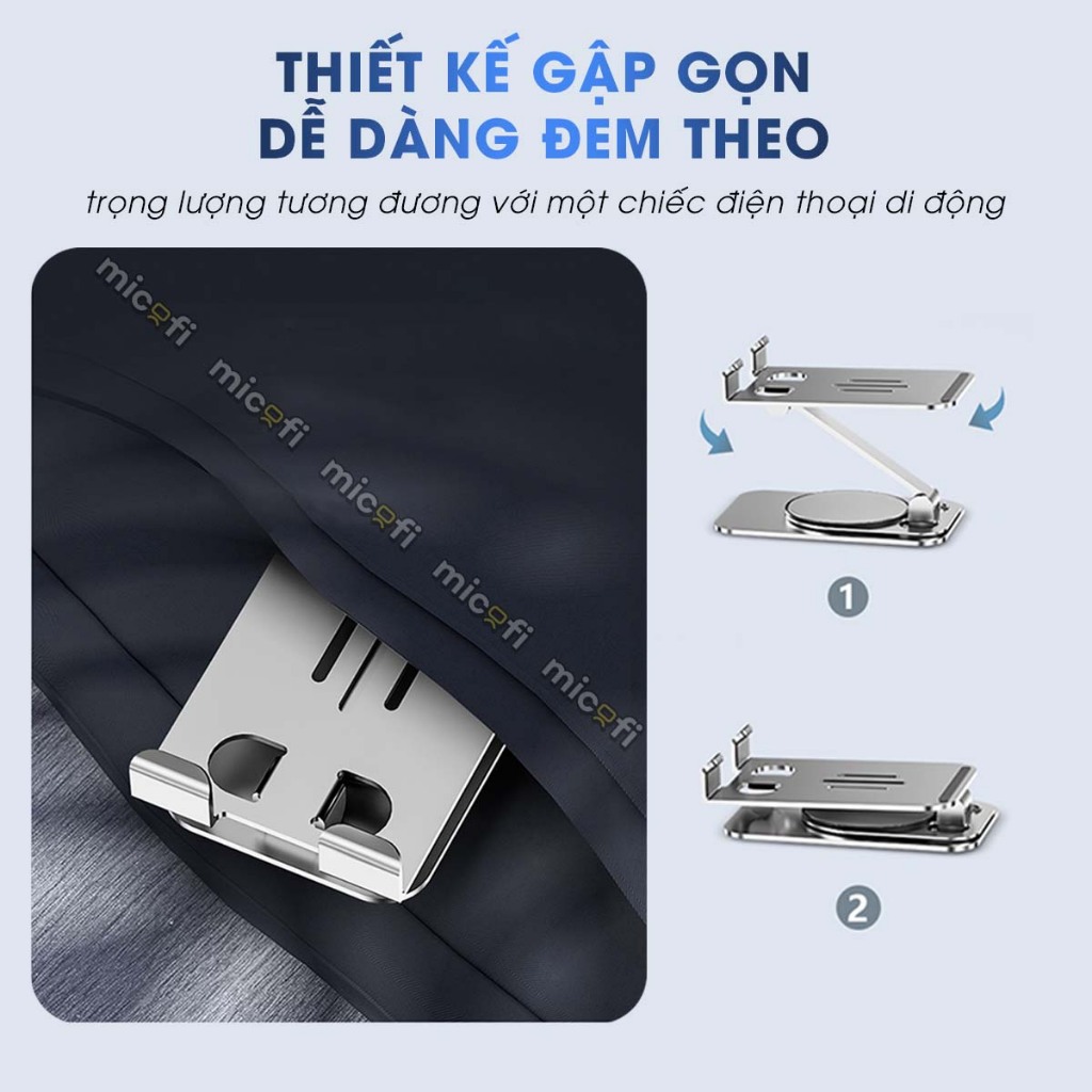 Combo Giá Đỡ Laptop, Giá Đỡ Điện Thoại Ipad Máy Tính Bảng, Móc Treo Túi Cặp Xách Micofi