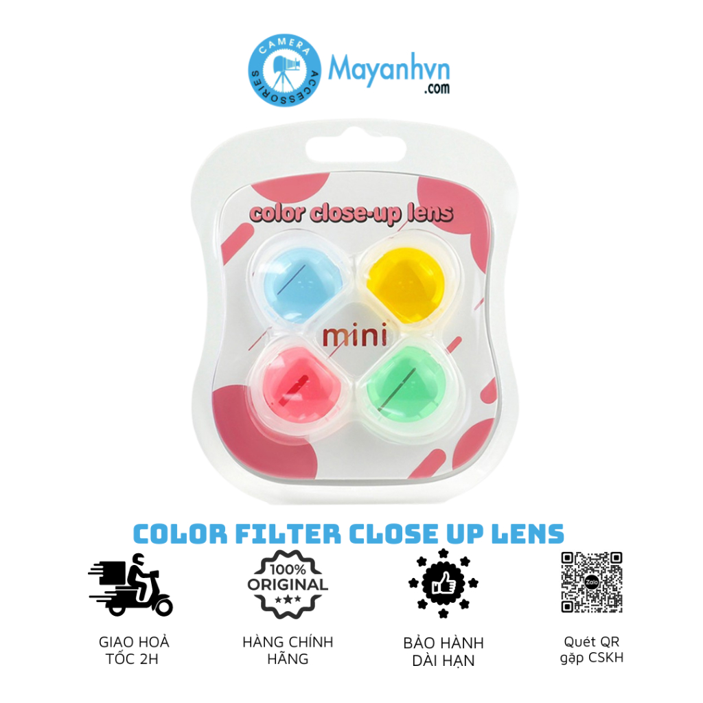 Color Filter Close up Lens - 4 màu kính lọc cận cảnh cho Fujifilm Instax Mini