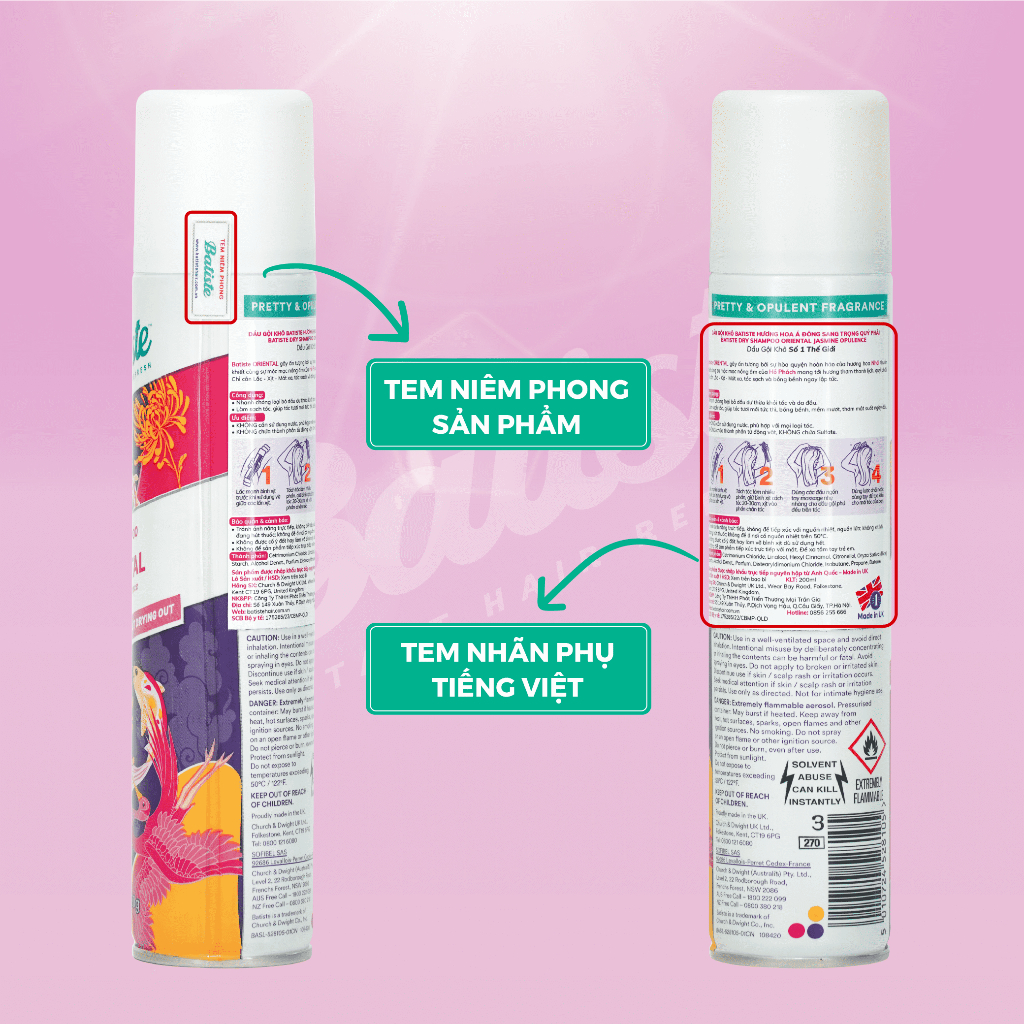 Dầu Gội Khô Batiste Dry Shampoo