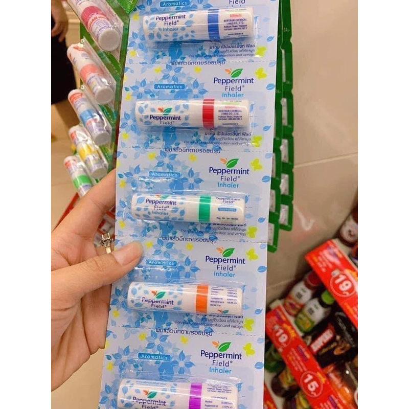 01 Ống Hít Thông Mũi Hương Bạc Hà Nguyên Bản 2 Đầu Peppermint Field Thái Lan