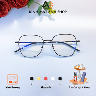 Gọng kính vuông to nam nữ chất liệu kim loại nhận cắt mắt cận viễn loạn 8899A - 6896A