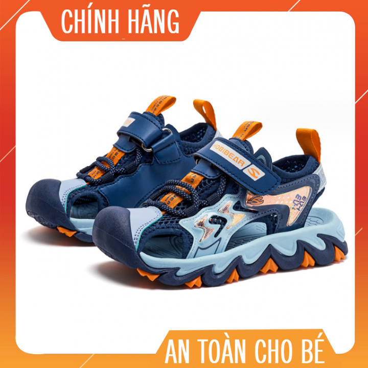 Dép rọ sandal bít mũi bé trai 4 - 12 tuổi đế Eva kháng khuẩn thể thao khỏe khoắn xuất Châu Âu BOBDOG S06