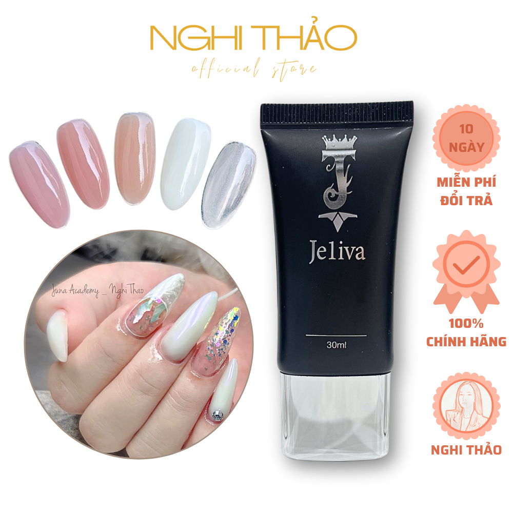 Gel gôm đắp móng JELIVA không chảy 30ml NGHI THẢO