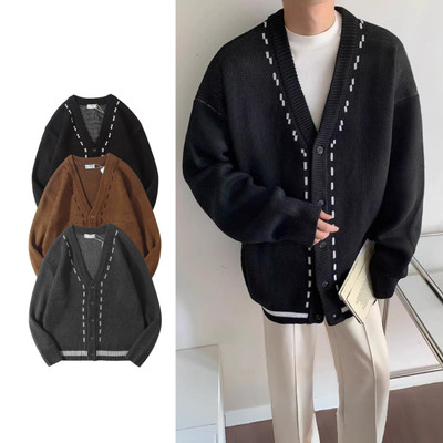 Áo Khoác Cardigan Len Nam MANDO Trơn Basic Form Rộng Dễ Phối Đồ Phong Cách Hàn Quốc CDG003