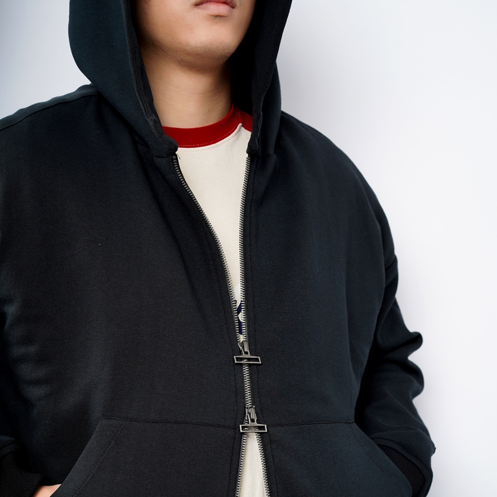 Áo hoodie form BOXY nam nữ form rộng oversize, áo khoác nỉ dài tay khóa 2 chiều Darkofstar