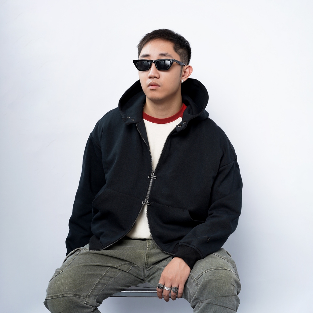 Áo hoodie form BOXY nam nữ form rộng oversize, áo khoác nỉ dài tay khóa 2 chiều Darkofstar