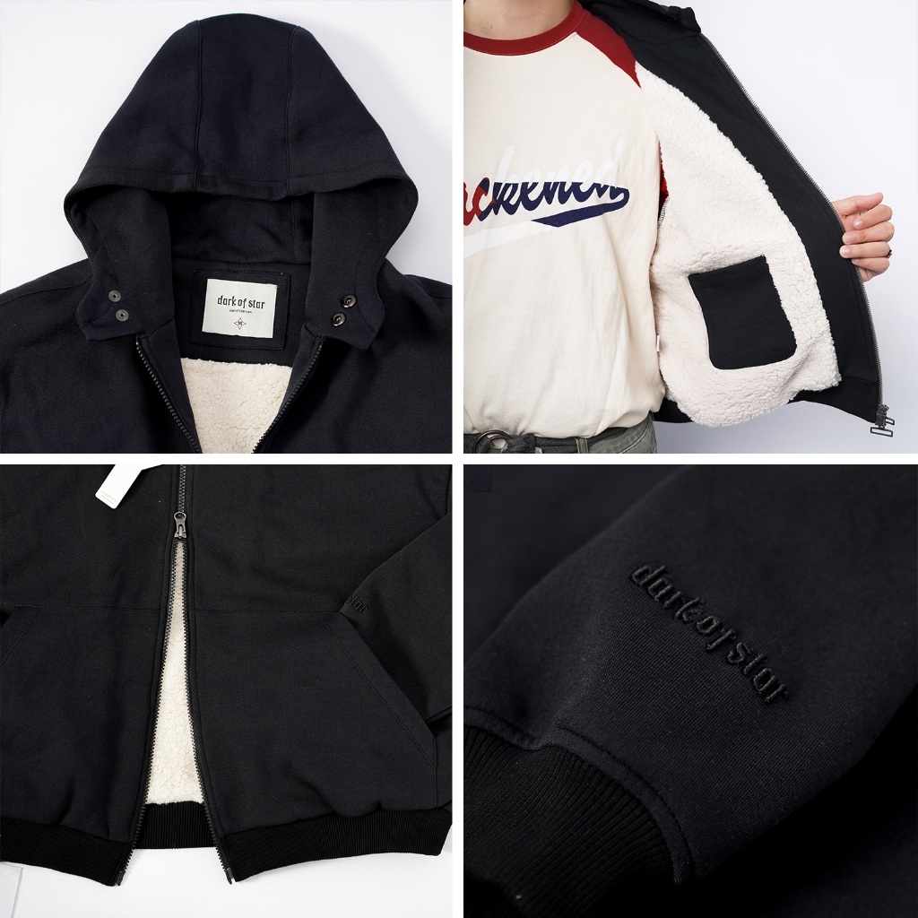 Áo hoodie form BOXY nam nữ form rộng oversize, áo khoác nỉ dài tay khóa 2 chiều Darkofstar