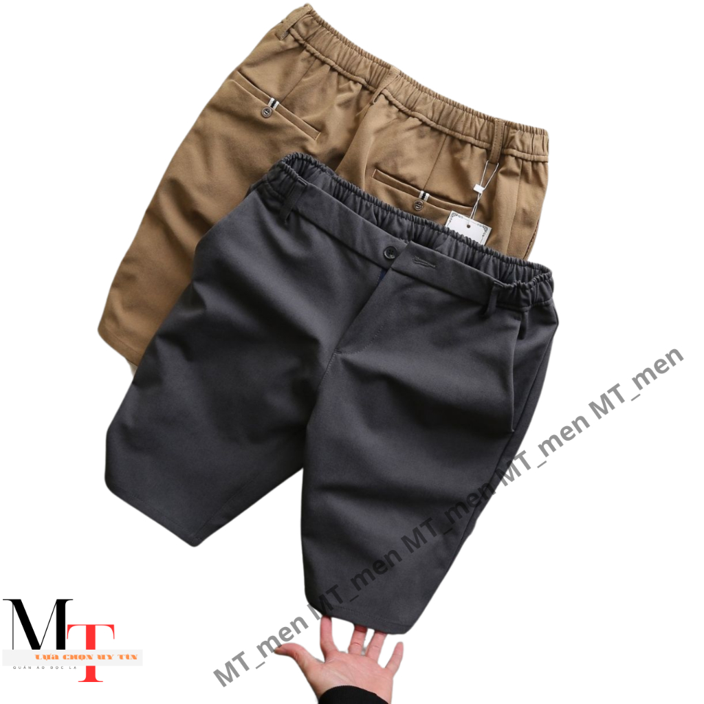 Quần short kaki nam . Quần short nam chất kaki phối lưng thun co giản cao cấp  - MT-men