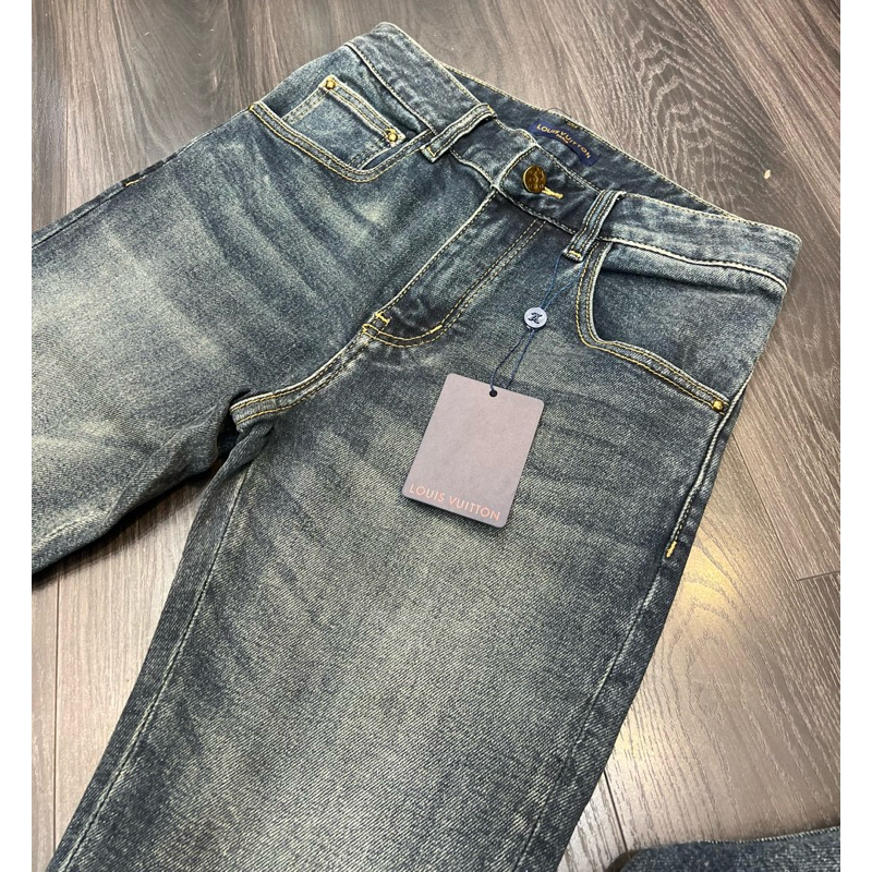 ✅New✅ Quần Jean L.V Xanh Nhạt Túi Mặt Người