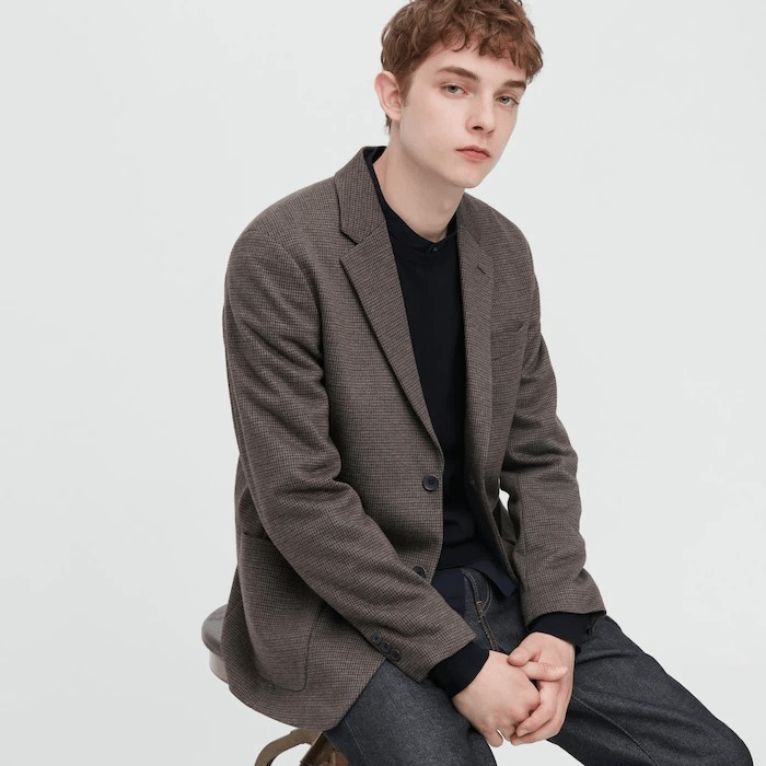 Blazer Uniqlo nam nâu