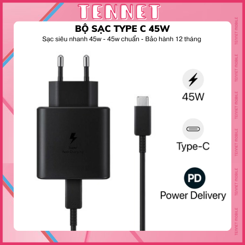 Bộ Củ Cáp Sạc Nhanh 45W, Củ Sạc Nhanh 45W + Cáp Sạc Nhanh Type c To Type c