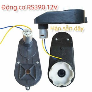 Động cơ hộp số, động cơ chạy gắn bánh xe rs390 6v-12v loại nhỏ cho xe điện trẻ em 12v