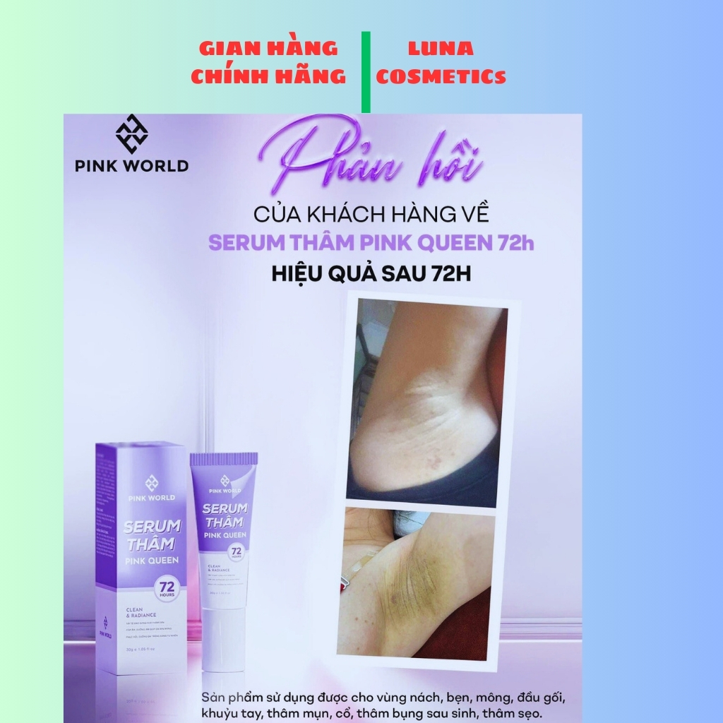 Serum thâm pink queen 72h giảm thâm nách,mờ thâm,cấp ẩm ngăn tiết mồ hôi hiệu quả