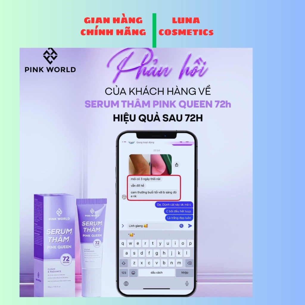 Serum thâm pink queen 72h giảm thâm nách,mờ thâm,cấp ẩm ngăn tiết mồ hôi hiệu quả