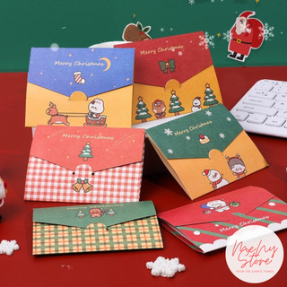 Thiệp Noel, thiệp cài chúc mừng giáng sinh hình bao thư mini cute