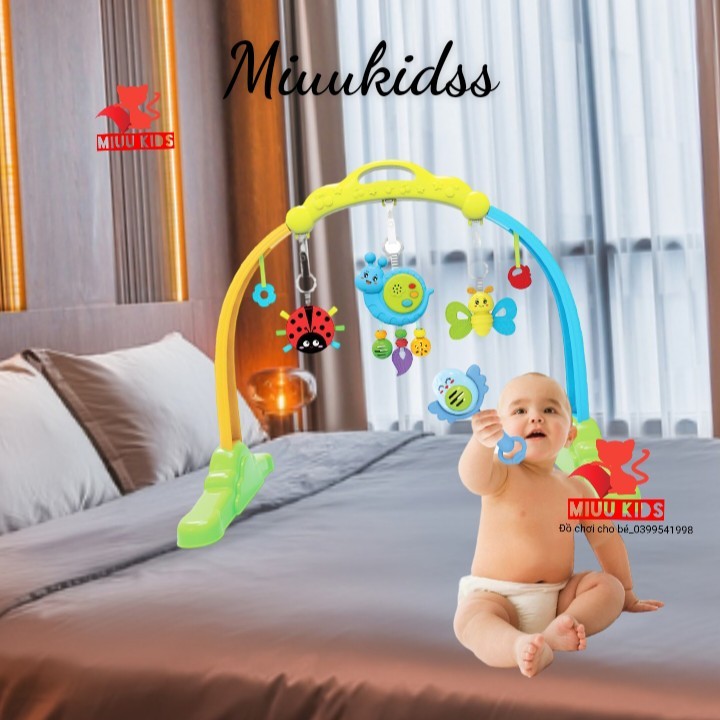 Trọn Bộ Đồ Chơi Cho Bé 0-1 tuổi( Kệ Cầu Vồng Âm Thanh + Xúc Xắc Gà) Chính Hãng Antona