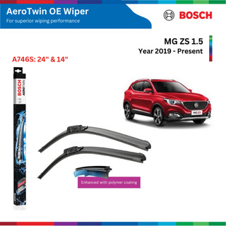 Bộ gạt mưa bosch aerotwin euro set a746s 24" & 14", mg zs 1.5 đời xe 2019 đến nay, gạt nước xe mg zs