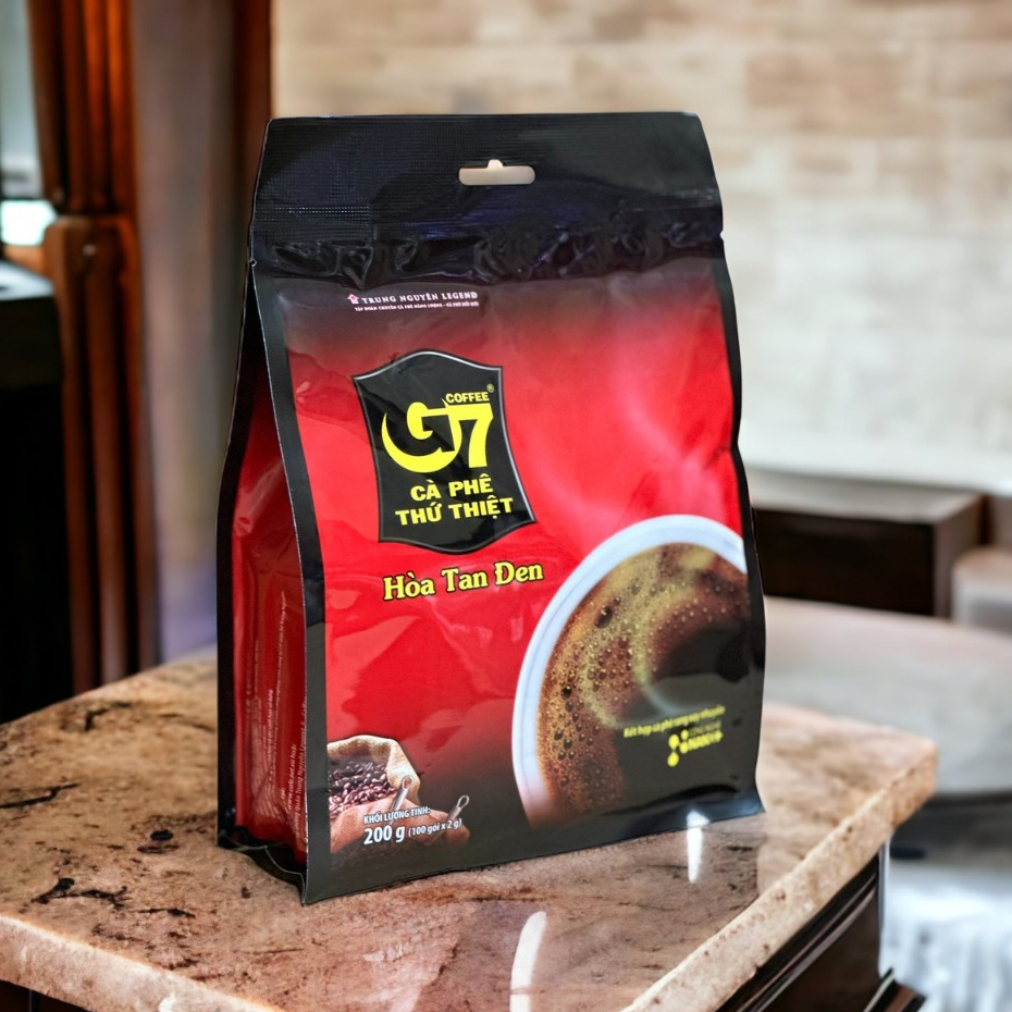 G7 Trung Nguyên Đen( KHÔNG ĐƯỜNG, SỮA) - Túi 100 GÓI
