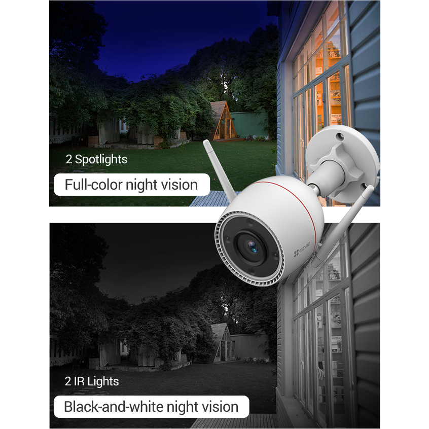 camera wifi không dây ezviz H3c 2K+ 4Megapixel có màu ban đêm , đàm thoại 2 chiều phát AI phát hiện chuyển động