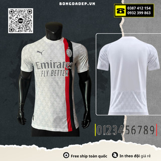 Bộ quần áo bóng đá CLB AC Milan màu trắng mùa 23/24- Hàng cao cấp Thailand chuẩn thi đấu quốc tế