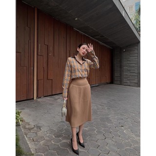 ZUKY CLOTHING Áo somi BR mix Chân váy dập ly eo xinh xắn phù hợp đi làm đi chơi.