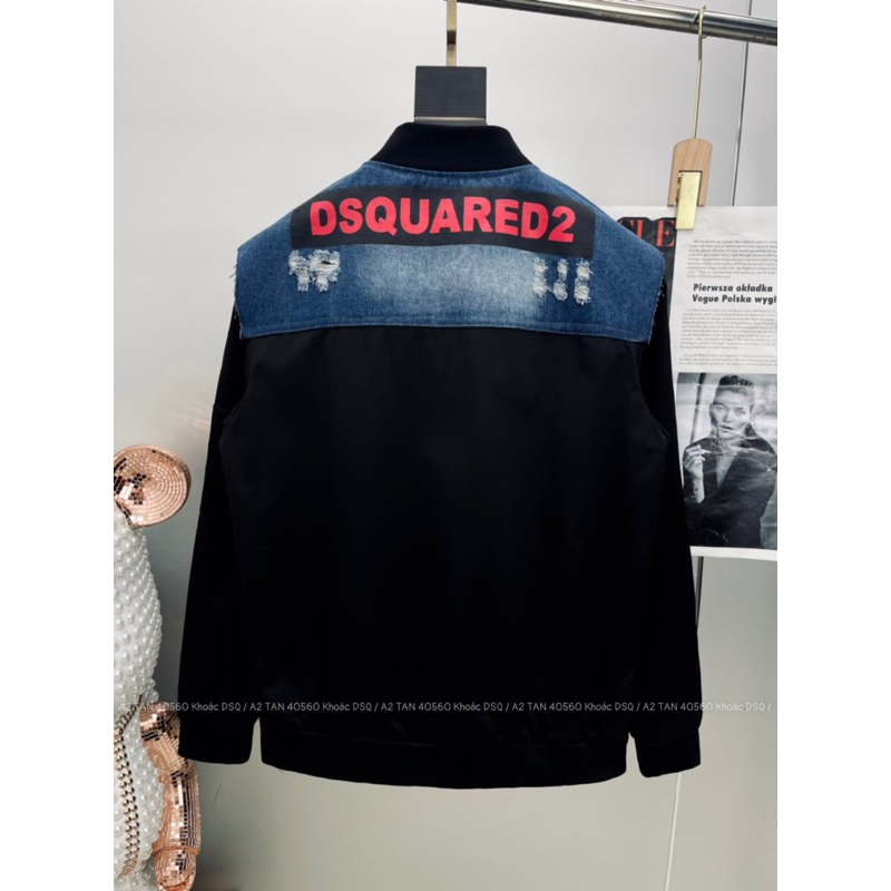 ✅New✅ Áo Khoác D.S.Q  Gió Dày Dặn Phối Vai Bò , In Thêu Tỉ Mỉ