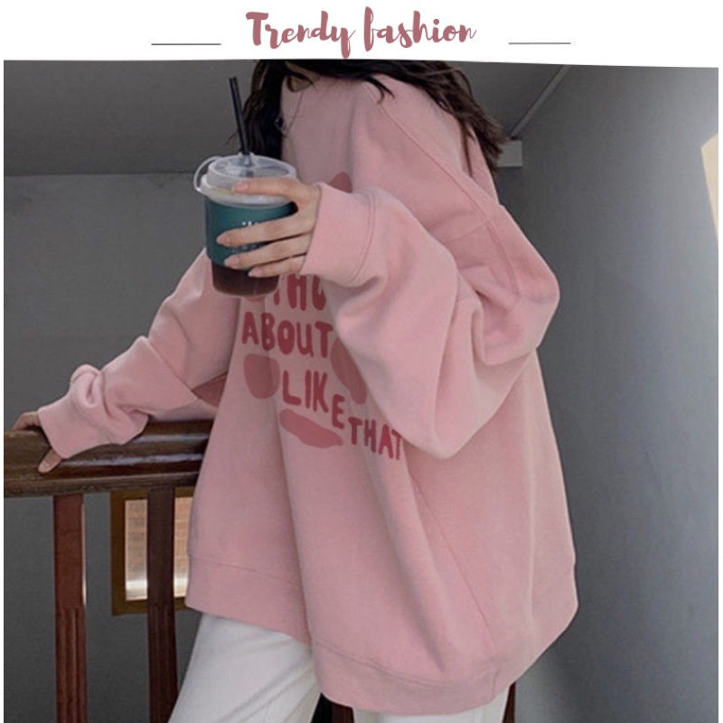 Áo Sweater Tay Dài Lót Nhung Dày Dặn Màu Hồng Thời Trang Mùa Thu Phong Cách Hàn Quốc