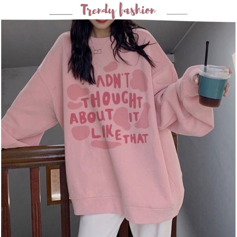 Áo Sweater Tay Dài Lót Nhung Dày Dặn Màu Hồng Thời Trang Mùa Thu Phong Cách Hàn Quốc