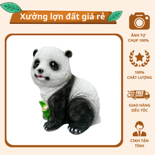 Heo đất gấu trúc đáng yêu , heo đất tiết kiệm- xưởng lợn đất xld22