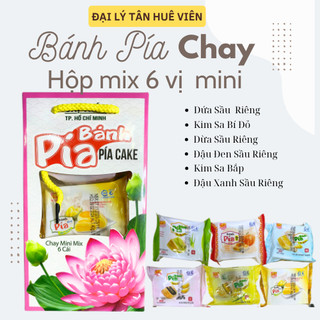 Bánh pía chay tân huê viên, 1 hộp 6 cái mini chay.