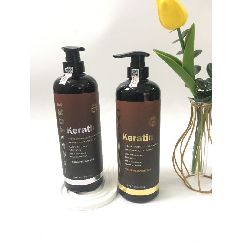 [HÀNG CHÍNH HÃNG] DẦU GỘI XẢ yuki keratin 800ml CHỐNG RỤNG TÓC SIÊU MỀM MƯỢT