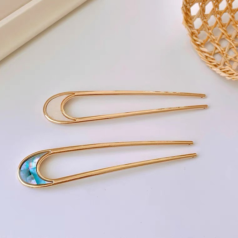 Trâm Cài Tóc Kim Loại Bagssories Trâm Cài Tóc Chữ U Đính Đá Sang Trọng Dành Cho Nữ