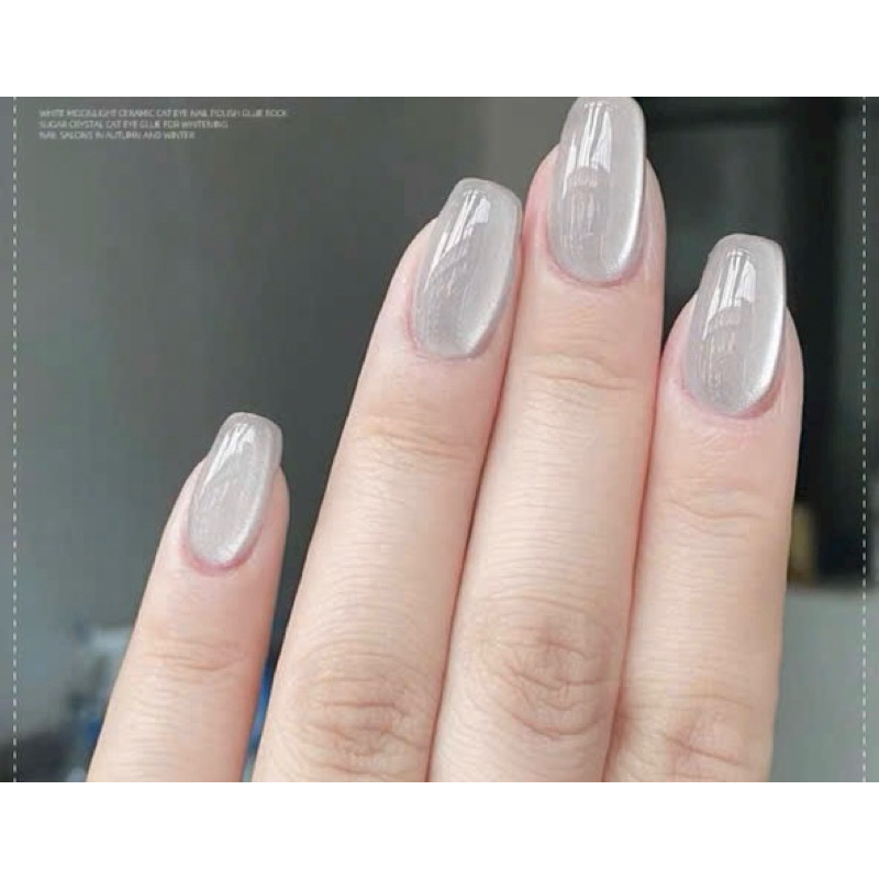 (hàng mới về ) Sơn gel hơ máy mắt mèo mịn bạc XEIJAYI dành cho Nail