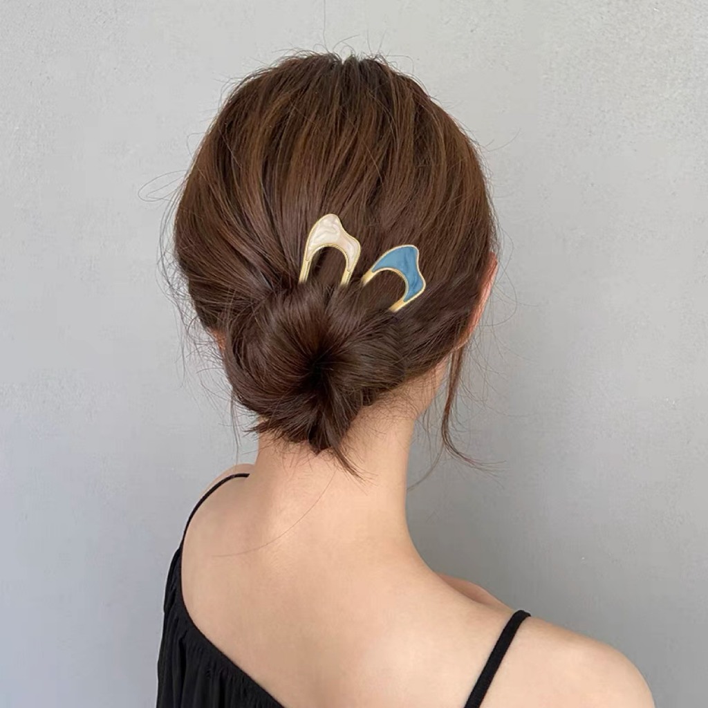 Trâm Cài Tóc Kim Loại Bagssories Trâm Cài Tóc Chữ U Đính Đá Sang Trọng Dành Cho Nữ