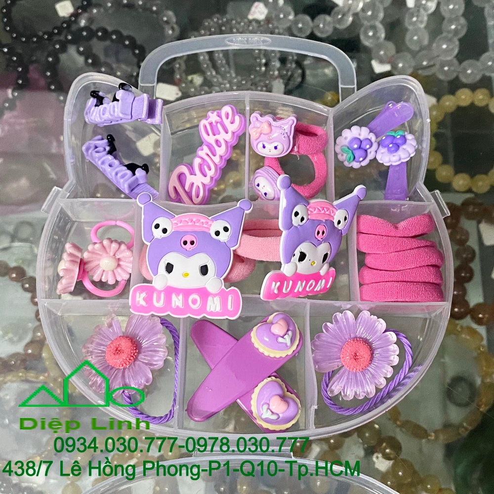 Bộ kẹp tóc dây buộc tóc Kuromi Kunomi Sanrio Cinnamoroll Kitty - Bộ kẹp tóc cho bé gái - Diệp Linh