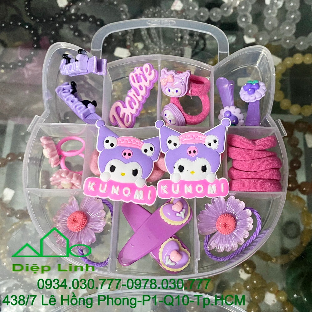 Bộ kẹp tóc dây buộc tóc Kuromi Kunomi Sanrio Cinnamoroll Kitty - Bộ kẹp tóc cho bé gái - Diệp Linh