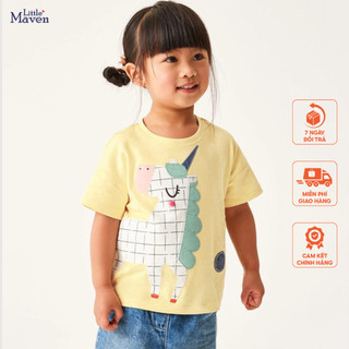 Áo thun hè vàng Pony Little Maven thời trang trẻ em từ 2-7 tuổi LM53180
