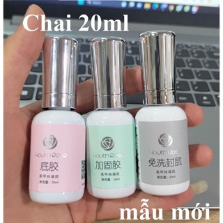 Base Top Cứng móng, Top Lì Hoa Hồng 20 ml youth rose Hàng Chính Hãng