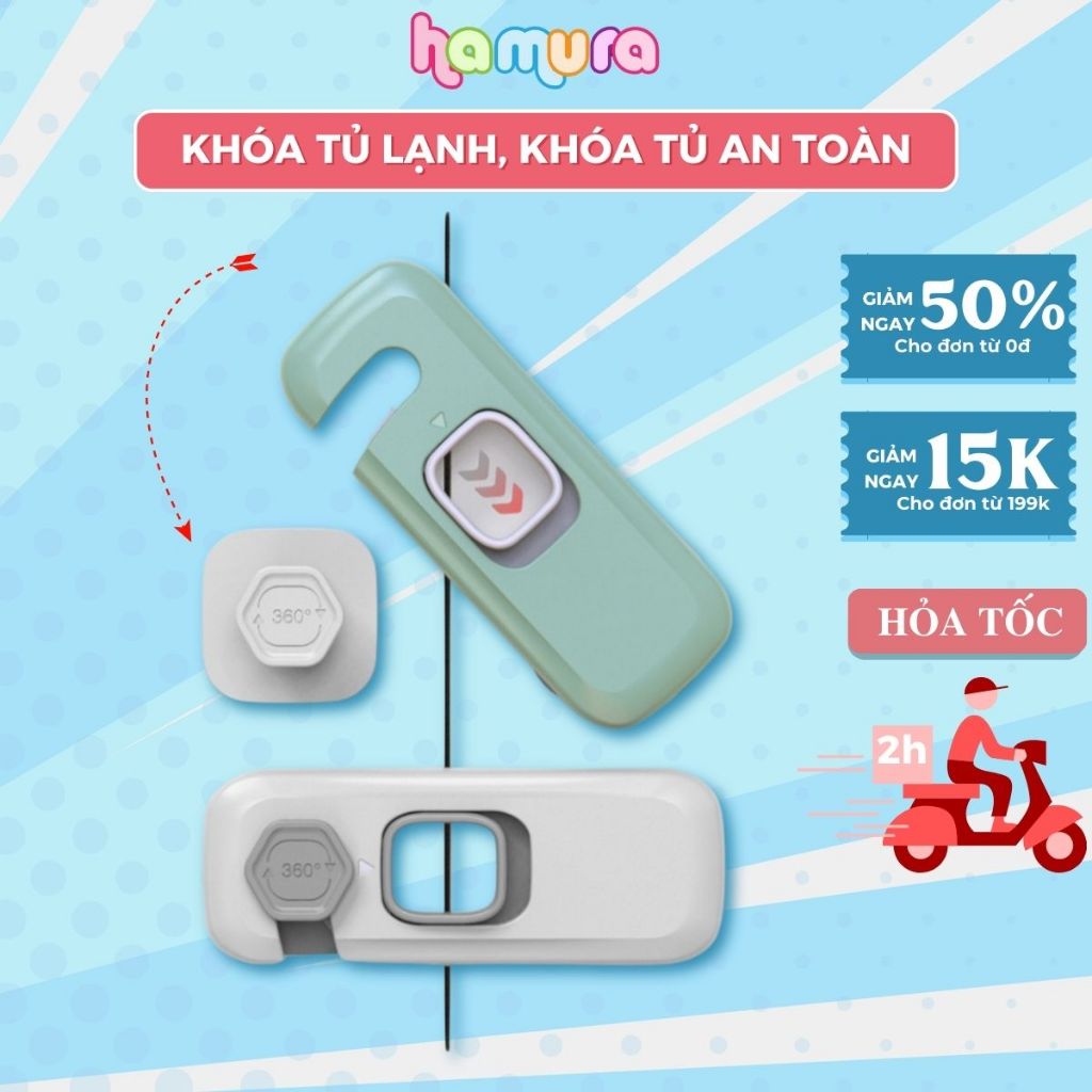 Khóa tủ lạnh,khóa tủ an toàn cho bé chất liệu nhựa ABS cao cấp Looktosee