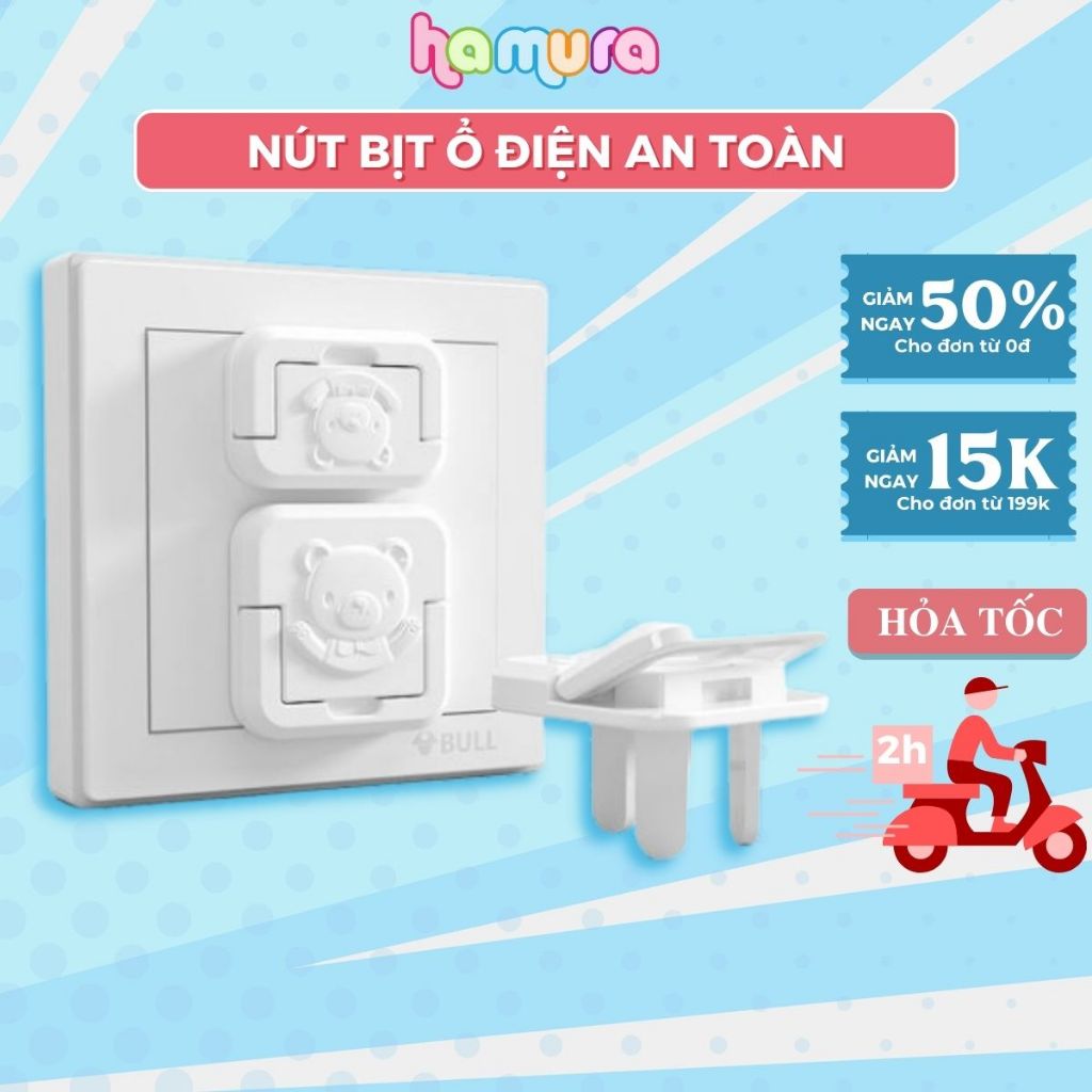 Nút bịt ổ điện an toàn cho bé,bịt ổ điện chống giật,chống cháy 2 chân 3 chân