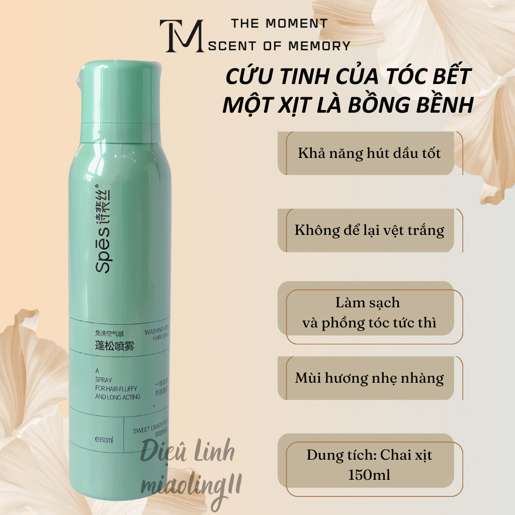 Dầu gội khô Spes dạng xịt giúp phồng và sạch tóc ngay lập tức